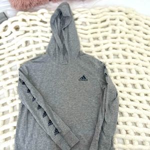 Boys gray adidas hoodie T-shirt